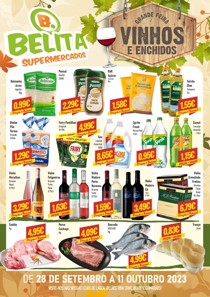 Catálogo Belita Supermercados | Vinhos e Enchidos | 28/09/2023 - 11/10/2023