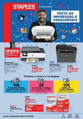 Catálogo Staples em Leiria | Festa de impressão & consumíveis | 02/10/2023 - 26/10/2023