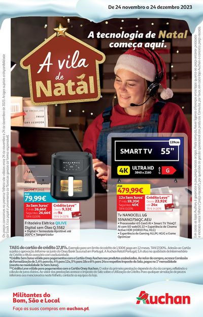 Promoções de Informática e Eletrónica em Vila Nova de Gaia | Tecno Natal de Auchan | 24/11/2023 - 24/12/2023