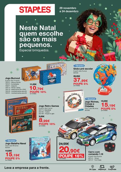 Promoções de Livrarias, Papelaria e Hobbies em Setúbal | Brinquedos Natal de Staples | 30/11/2023 - 24/12/2023