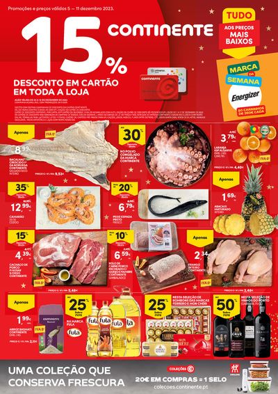 Promoções de Supermercados em Leiria | 15% Desconto em Cartão em toda a loja de Continente | 05/12/2023 - 11/12/2023