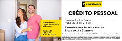 Promoções de Bancos e Serviços em Porto | Crédito Pessoal de Unicâmbio | 29/01/2024 - 29/02/2024