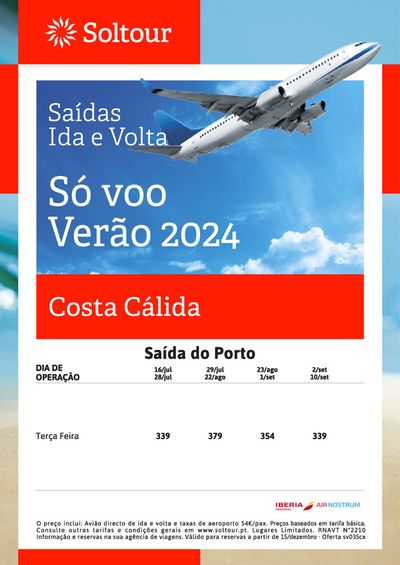 Catálogo Soltour em Matosinhos | Só voo verão 2024 Costa Calida | 27/02/2024 - 10/09/2024