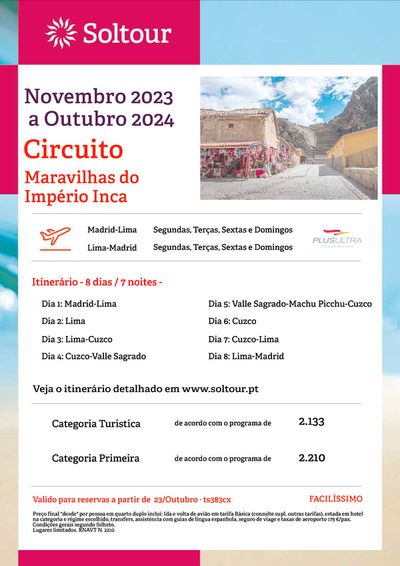 Catálogo Soltour em Lisboa | Perú e as Maravilhas do Império Inca | 27/02/2024 - 01/10/2024