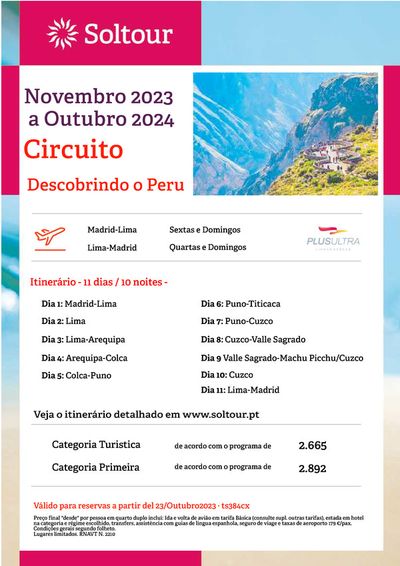 Catálogo Soltour em Porto | Descobrindo Perú | 27/02/2024 - 01/10/2024