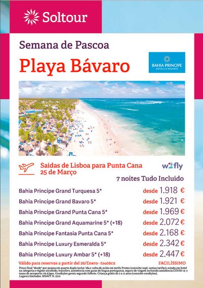 Promoções de Viagens | Semana de páscoa Playa Bávaro de Soltour | 27/02/2024 - 25/03/2024