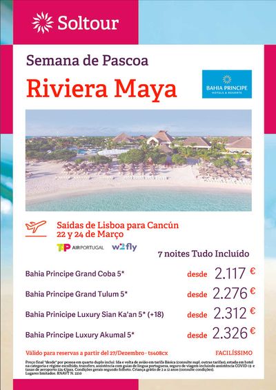Promoções de Viagens | Semana de Pascoa Riviera Maya de Soltour | 27/02/2024 - 24/03/2024