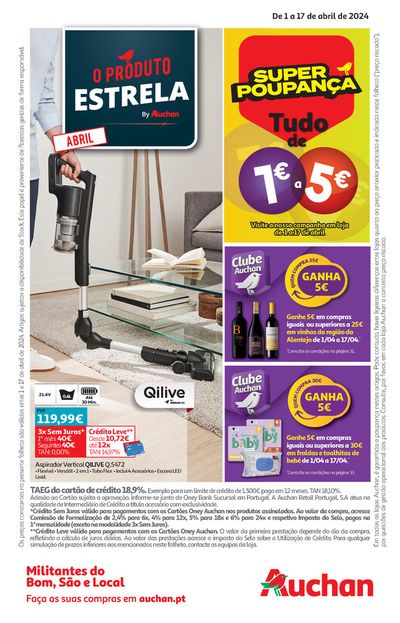 Promoções de Supermercados em Vila Nova de Gaia | Folheto Preços Redondos de Auchan | 01/04/2024 - 17/04/2024