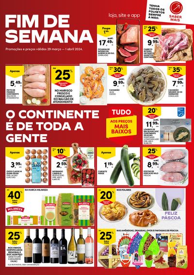 Promoções de Supermercados em Vila do Porto | Fim de semana. de Continente Bom dia | 29/03/2024 - 01/04/2024