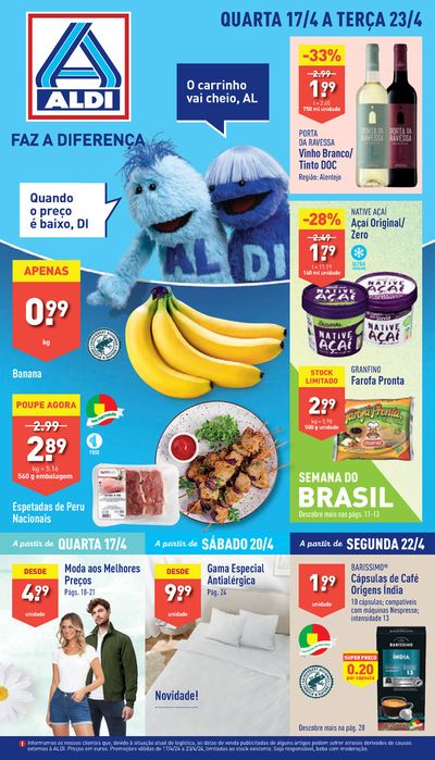 Promoções de Supermercados em Vila Nova de Gaia | Quarta a Terça de Aldi | 17/04/2024 - 23/04/2024
