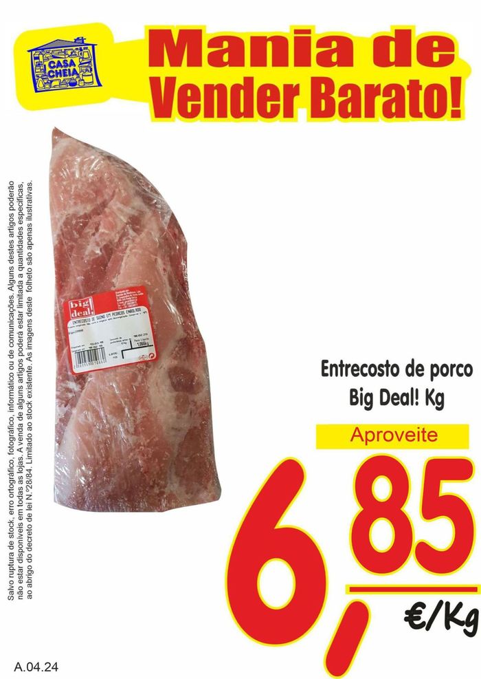 Catálogo Casa Cheia em Ponta Delgada | Entrecosto de porco | 19/04/2024 - 24/04/2024
