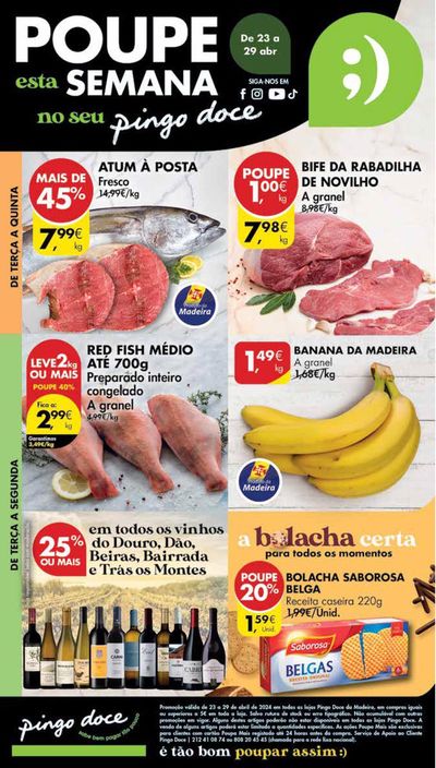 Promoções de Supermercados em Porto Moniz | Folheto Pingo Doce de Pingo Doce | 23/04/2024 - 29/04/2024