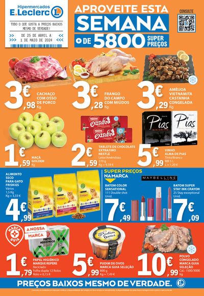 Promoções de Supermercados em Santo António da Charneca | Folheto Semanal de E.Leclerc | 25/04/2024 - 01/05/2024