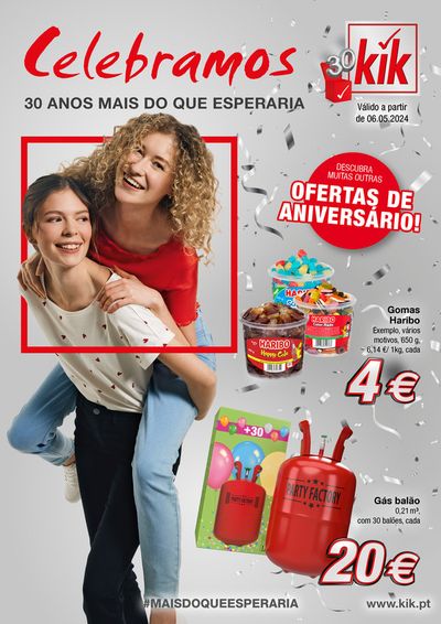 Promoções de Roupa, Sapatos e Acessórios em Queluz | Celebramos 30 anos mais do que esperaria de KIK | 03/05/2024 - 12/05/2024
