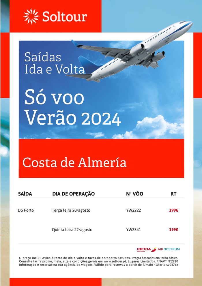 Catálogo Soltour | Só voo verão Costa de Almeria | 08/05/2024 - 22/08/2024