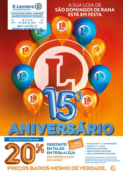 Promoções de Supermercados em Tabuaço | Aniversário São Domingos de Rana de E.Leclerc | 09/05/2024 - 26/05/2024