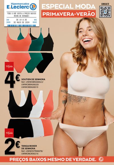 Promoções de Supermercados em Tocha | Folheto Especial Moda Primavera-Verão de E.Leclerc | 14/05/2024 - 26/05/2024