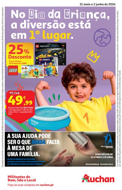Promoções de Farmácias e Saúde em Mondim de Basto | Folheto Dia Mundial da Criança de Auchan | 21/05/2024 - 02/06/2024