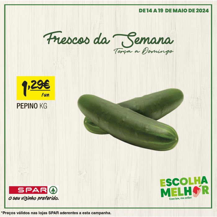 Catálogo SPAR em Vieira de Leiria | Pepino | 17/05/2024 - 19/05/2024