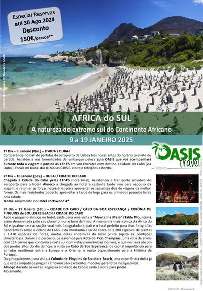Catálogo Oasistravel | AFRICA do SUL | 09/01/2025 - 19/01/2025
