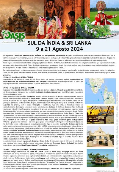 Catálogo Oasistravel | SUL DA ÍNDIA & SRI LANKA | 09/08/2024 - 21/08/2024