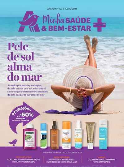 Promoções de Farmácias e Saúde em Amadora |  Pele de sol, alma do mar - SBE n.º 107 de Auchan | 04/07/2024 - 04/08/2024