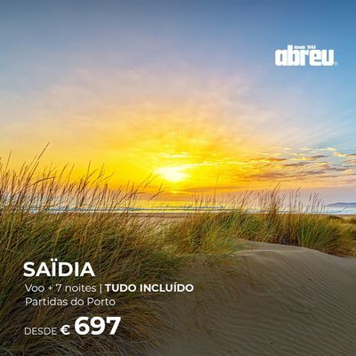 Promoções de Viagens em Coimbra | Saidia de Abreu | 15/07/2024 - 31/07/2024
