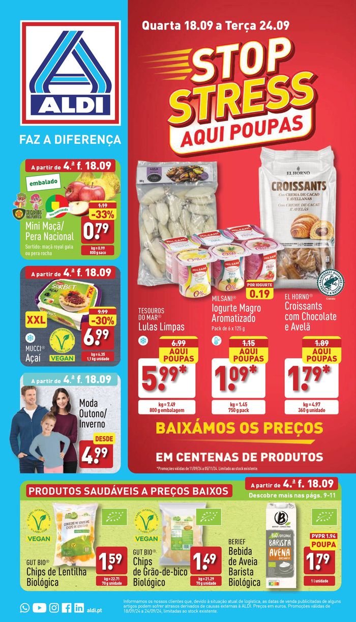 Catálogo Aldi em Feijó | Folheto Aldi | 18/09/2024 - 24/09/2024