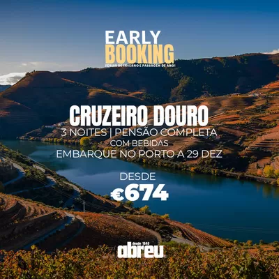 Promoções de Viagens em Viseu | Cruzeiro Douro de Abreu | 23/09/2024 - 29/12/2024