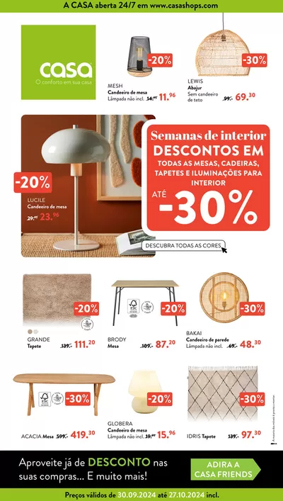 Promoções de Casa e Decoração em Lisboa | Desconto de CASA | 30/09/2024 - 27/10/2024