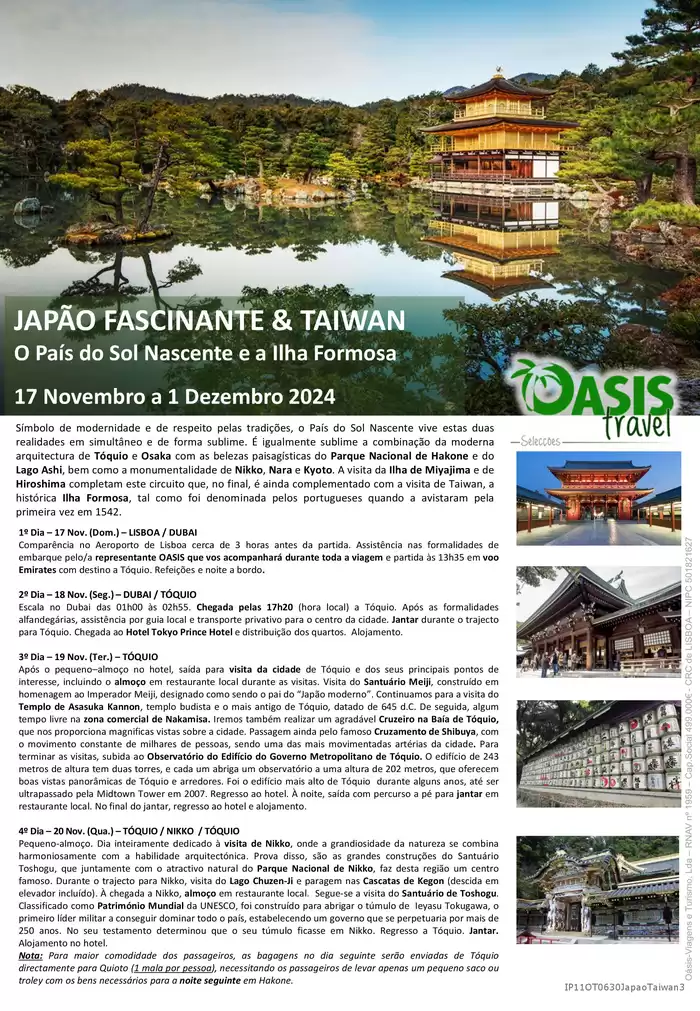 Catálogo Oasistravel em Lisboa | JAPÃO FASCINANTE & TAIWAN | 17/11/2024 - 01/12/2024