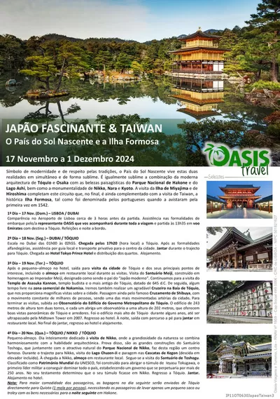 Promoções de Viagens | JAPÃO FASCINANTE & TAIWAN de Oasistravel | 17/11/2024 - 01/12/2024