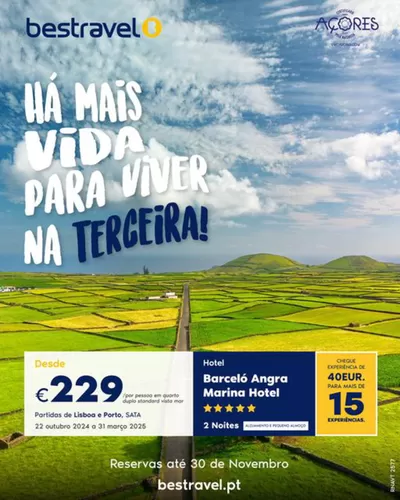 Promoções de Viagens em Faro | Terceira  de Bestravel | 25/10/2024 - 31/03/2025