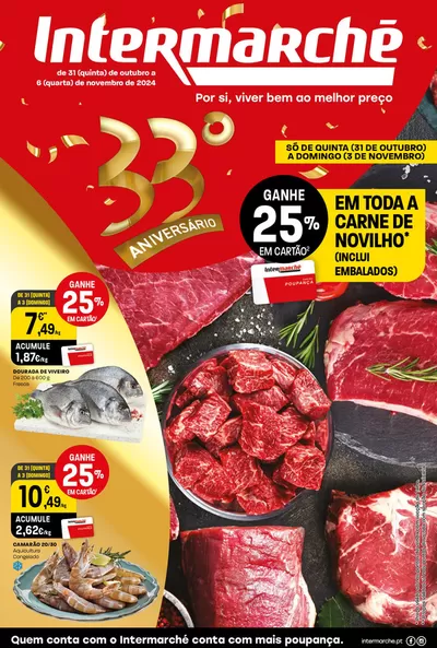 Promoções de Supermercados em Sardoal | 33º ANIVERSÁRIO de Intermarché | 31/10/2024 - 06/11/2024