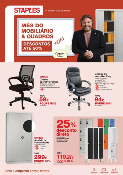 Promoções de Livrarias, Papelaria e Hobbies em Oeiras | Mês do Mobiliário & Quadros de Staples | 06/11/2024 - 20/11/2024