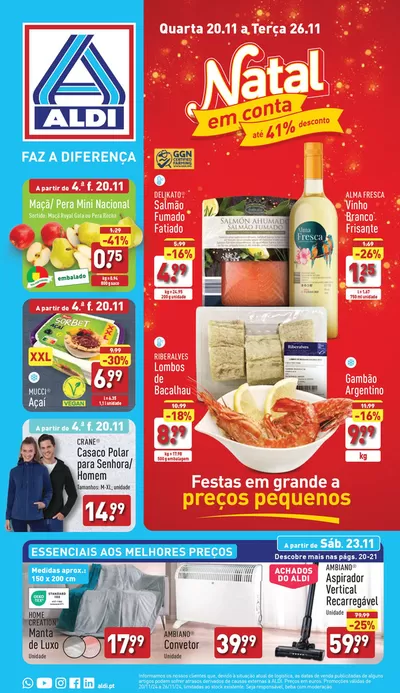 Catálogo Aldi em Leiria | Folheto. Aldi | 20/11/2024 - 26/11/2024