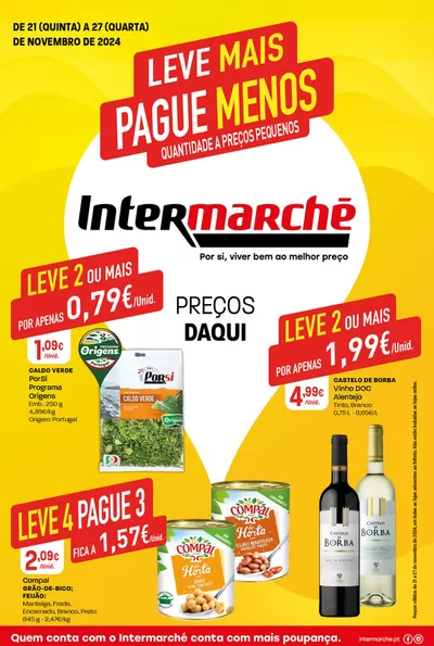 Catálogo Intermarché em Raposeira |  Leve mais pague menos | 21/11/2024 - 27/11/2024