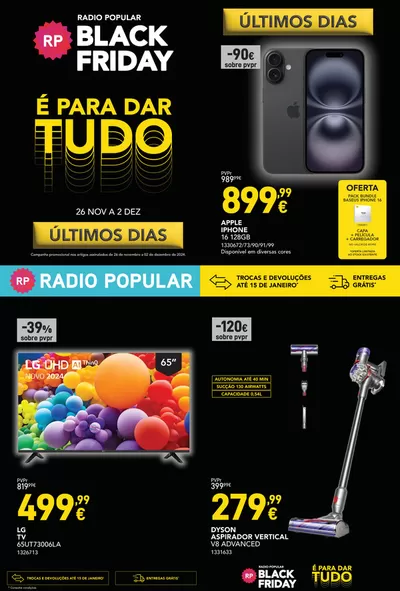 Catálogo Radio Popular em Folhada | BLACK FRIDAY | 26/11/2024 - 02/12/2024