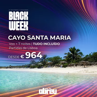 Promoções de Viagens em Albufeira | Cayo Santa Maria de Abreu | 28/11/2024 - 09/12/2024