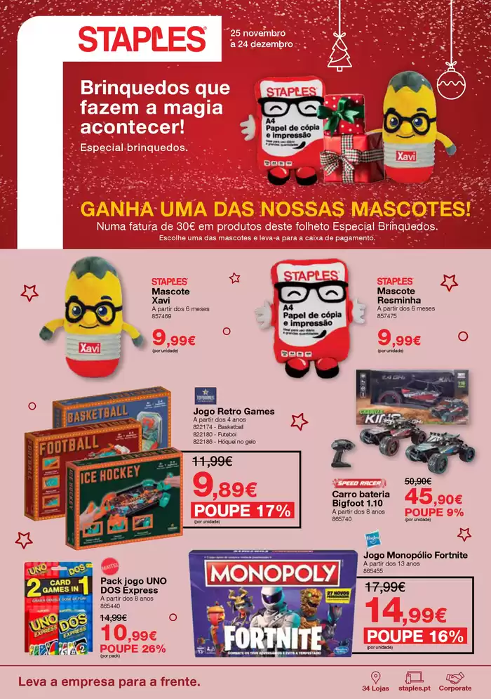 Catálogo Staples em Coimbra | Especial Brinquendos | 02/12/2024 - 24/12/2024