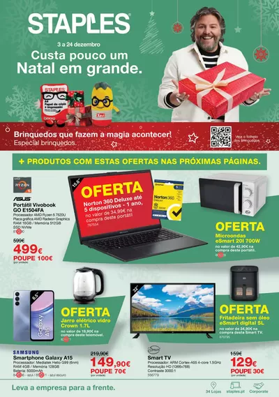 Promoções de Livrarias, Papelaria e Hobbies em Montijo | Folheto Natal de Staples | 03/12/2024 - 24/12/2024