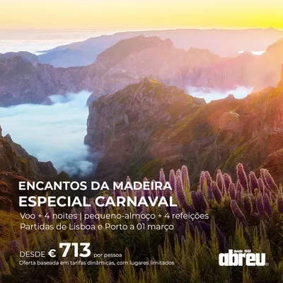 Promoções de Viagens | Especial Carnaval de Abreu | 06/01/2025 - 28/02/2025