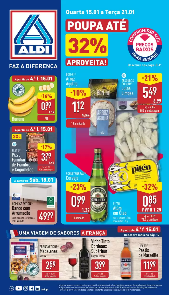 Catálogo Aldi em Alcobaça | POUPA ATÉ 32% | 15/01/2025 - 21/01/2025