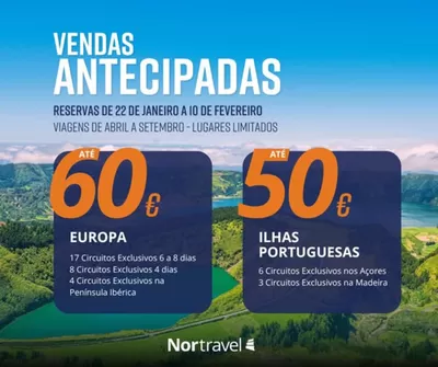 Promoções de Viagens | Vendas Antecipadas de Nortravel | 24/01/2025 - 10/02/2025