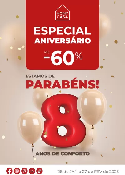 Promoções de Casa e Decoração em Fafe | ESPECIAL ANIVERSÁRIO de Homy Casa | 28/01/2025 - 27/02/2025