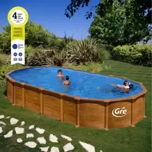 Oferta de PISCINA IMITAR MADEIRA OVAL AMAZONIA por 4199€ em Agriloja