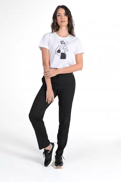 Oferta de T-Shirt com Estampado Monocromático por 54,9€ em Ana Sousa