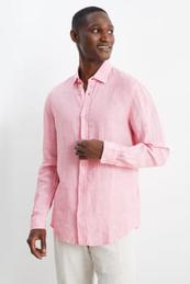 Oferta de Linen shirt - regular fit - Kent collar por 29,99€ em C&A