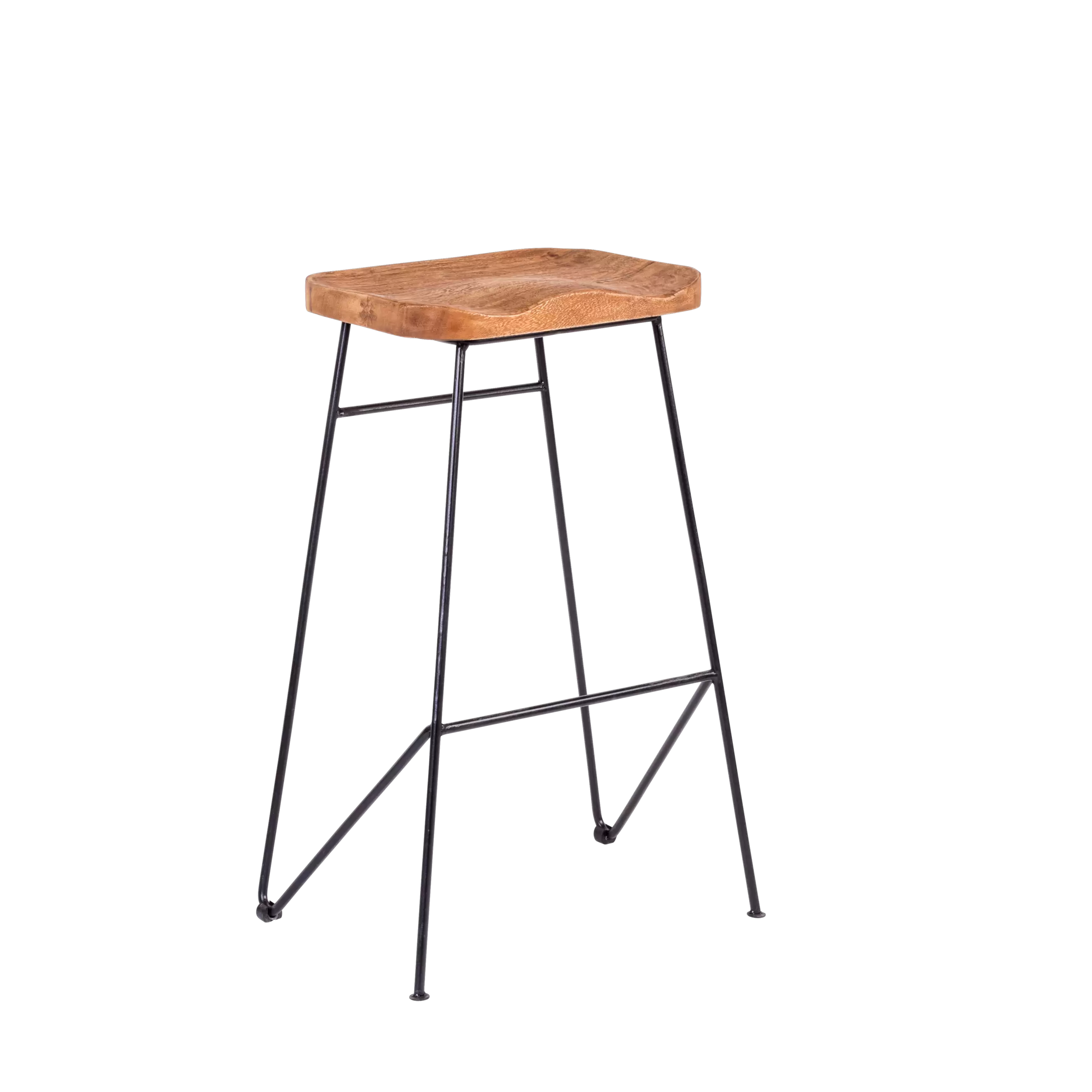 Oferta de TEAK Banco de bar preto, natural por 99€ em CASA