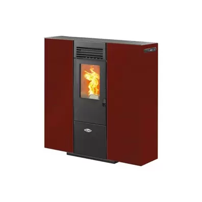 Oferta de Salamandra pellets quadra Slim 6- 6.53 Kw vermelho por 499€ em Casa Alves